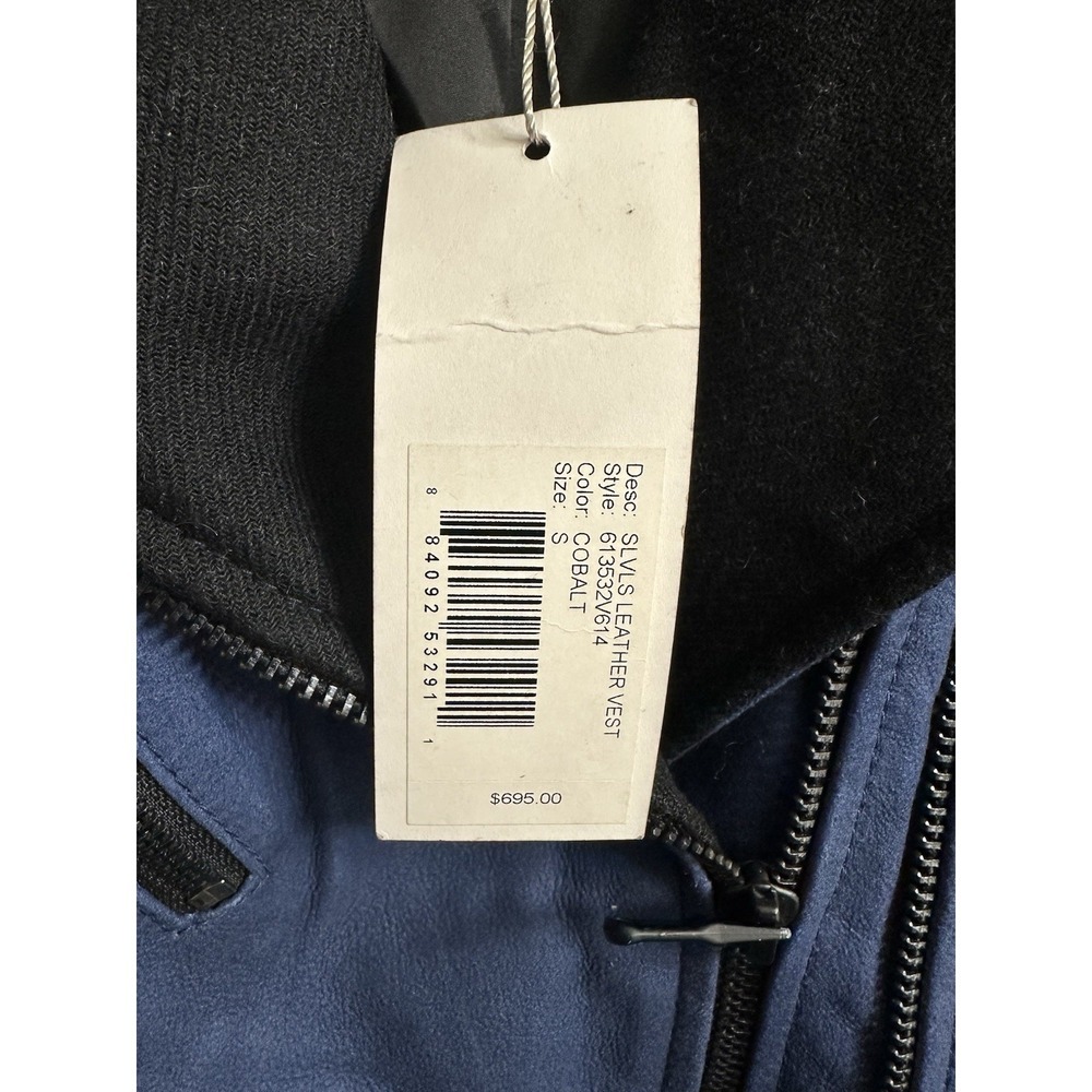 Rebecca Taylor Lamb Leather Motto Vest Cobalt Blue Womens Sz Small Retail $695 - Picture 9 of 12